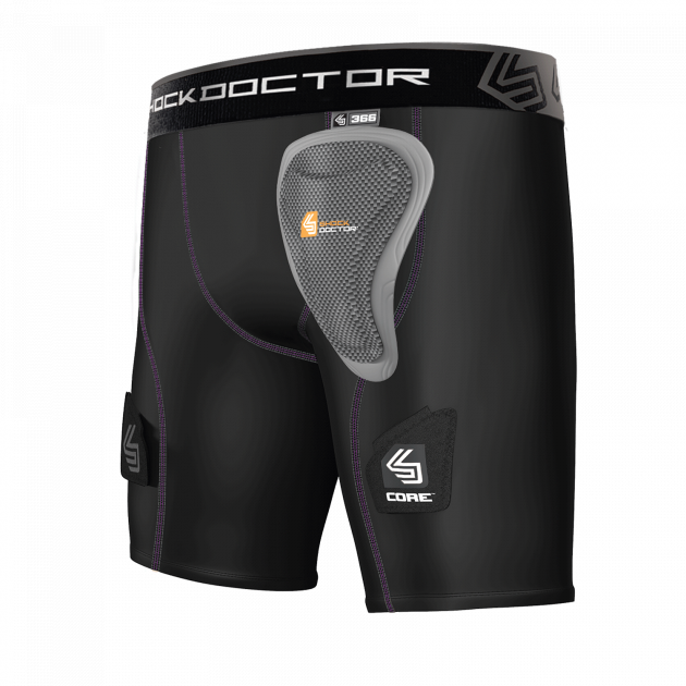 Shock Doctor 366 Womens Core Compression Hockey Short with Pelvic Protector