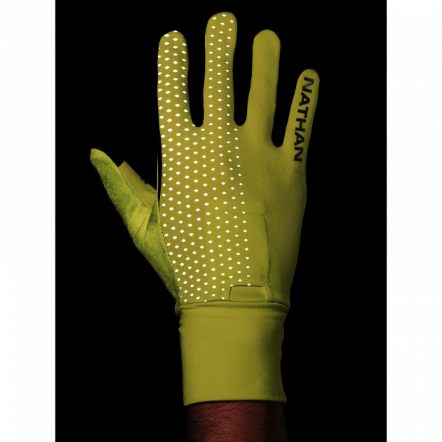 Nathan HyperNight Reflective Gloves Hi Vis Yellow/Geo Print