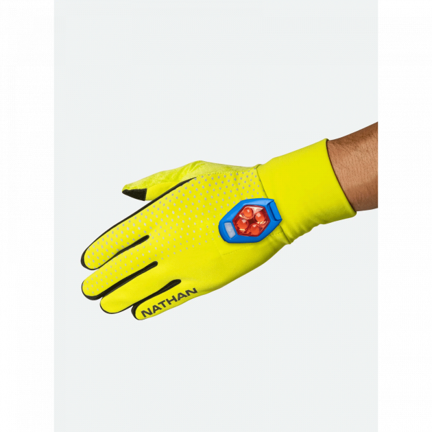 Nathan HyperNight Reflective Gloves Hi Vis Yellow/Geo Print