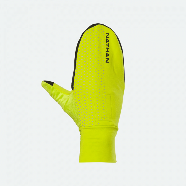 Nathan HyperNight Reflective Convertible Mitt Hi Vis Yellow/Geo Print