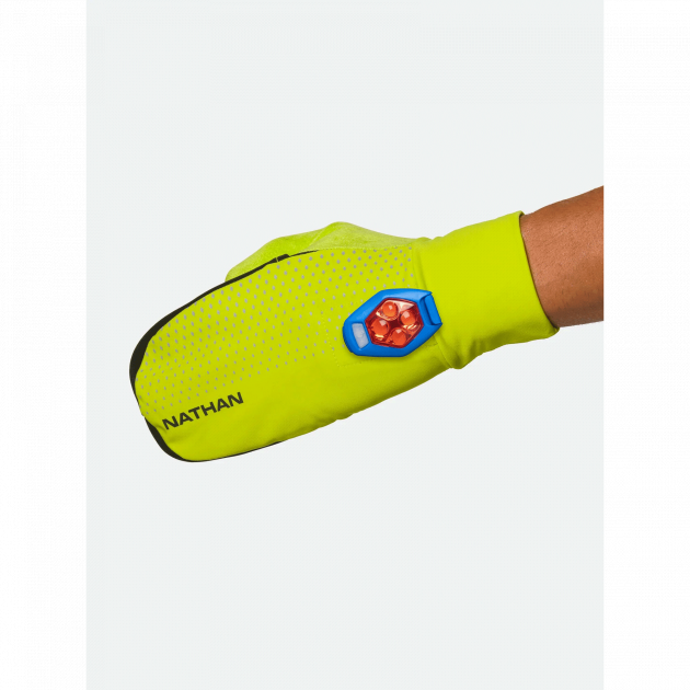 Nathan HyperNight Reflective Convertible Mitt Hi Vis Yellow/Geo Print