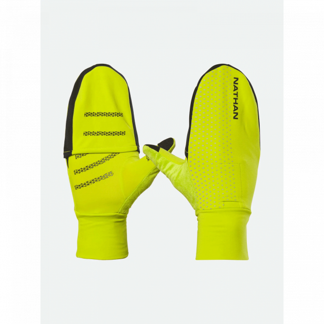 Nathan HyperNight Reflective Convertible Mitt Hi Vis Yellow/Geo Print